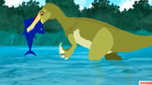侏罗纪世界 恐龙世界 恐龙动画 霸王龙 三角龙 恐龙捕鱼6