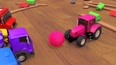 工程车帮助粉色工程车寻找粉球
