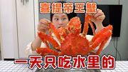 挑战一天只吃水里的食物，珍珍凭实力，拿下一只帝王蟹？