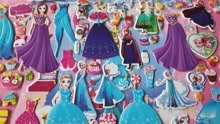 冰雪奇缘换装贴纸，爱莎和安娜公主打扮得很漂亮，你喜欢哪一位