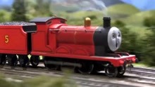 托马斯小火车动画：5号小火车来了 大家迎接 喜欢点赞关注我！