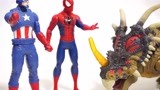 超级英雄蜘蛛人钢铁侠打倒恐龙与怪兽，拯救赛车总动员的玩具故事