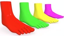 彩绘彩色的脚掌认识颜色