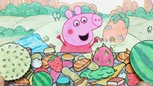 手绘定格动画：超多美食，小猪佩奇想吃什么吃什么，好幸福