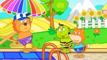 小狮子动画片：绿宝宝比赛作弊被爸爸批评了，小朋友们不要学他！
