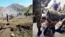 实拍：亚美尼亚炮击阿塞拜疆 战车瞬间被摧毁 12名士兵被俘虏！