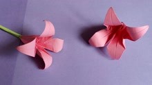 折纸百合花简单教程，送给女友的手工礼物！