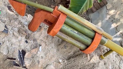 用竹子制作玩具枪,你们喜欢吗