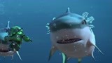 赛尔号大电影：阿铁打为救小机器人，被鲨鱼围攻了，太危险！